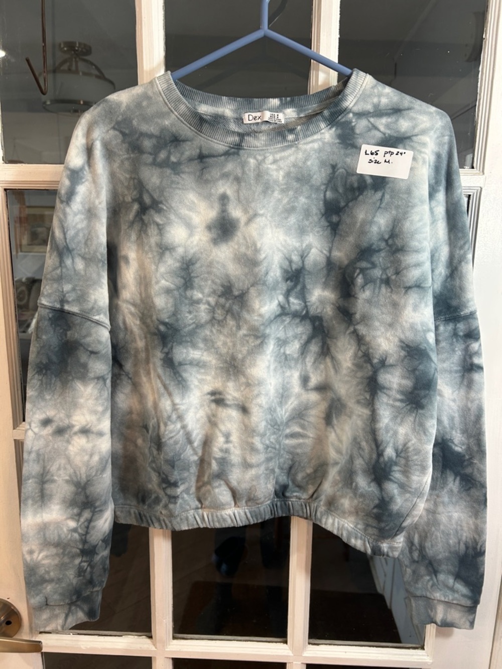 Dex Light Blue White Tie-Dye Crewneck